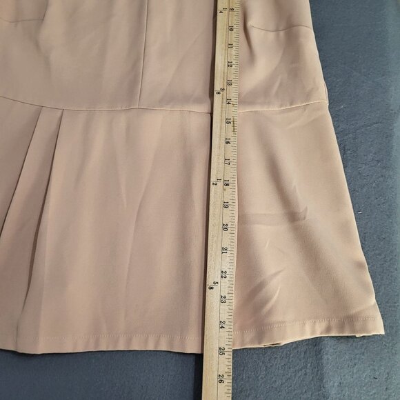 Ann Taylor Sleeveless Mock Neck Tank Blouse with Pleats SZ Small Pinkish Beige - Picture 7 of 10